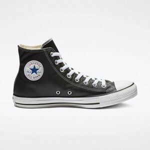 Mens Converse Black and White Leather All Star High-Tops size 11